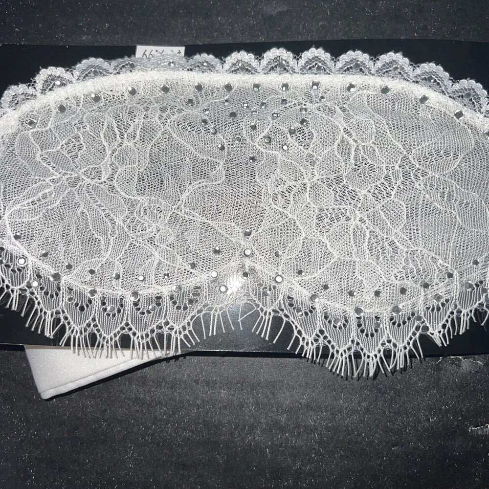 Victoria's Secret LACE GLOVES+EYEMASK WHITE crystallized BRIDAL BRIDE adult Game